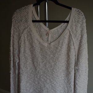 Free People Oversized Chunky V Neck Sweater